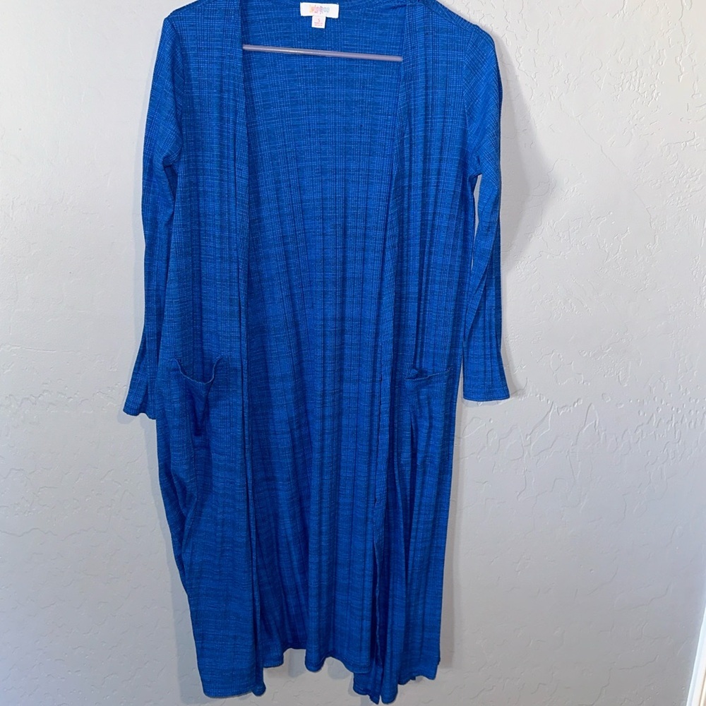LuLaRoe Sarah Royal Blue Long Open Cardigan